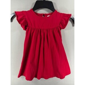 Sew Sassy Girls Red Flutter Sleeve Knit Cotton Boutique Top 18m
